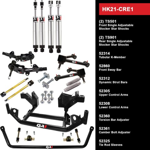 QA1 Level 1 Full Vehicle Handling Suspension Kits for 1970-1974 BARRACUDA, CHALLENGER, CUDA - HK21-CRE1 Packages, Handling, Shocks/Struts, Front Sway Bar, Control Arms, Dodge, Plymouth, Kit