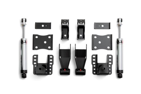 QA1 Lowering Kits for 2007-2016 SIERRA 1500, SILVERADO 1500 - LK11-GMT04 Suspension Kit, Coilover, Spindle, Shackle and Hanger, Single Adjustable Shocks, 3-5 in. Front, 4-6 in. Rear, 4WD, Chevy, GMC, Kit