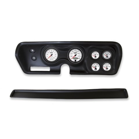 AutoMeter Phantom II Instrument Clusters 2140-10 Gauge Kit, II, Analog, White Face, Speedo, Tach, Oil, Water, Volt, Fuel, Silver Numbers, Red Pointers, Black Panel, Dodge, Plymouth, Kit