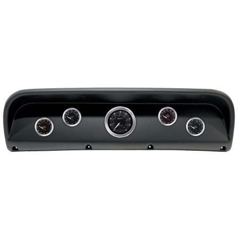 AutoMeter Chrono Instrument Clusters for 1967-1972 F-100, F-250, F-350 - 2900-04 Gauge Kit, Chrono, Analog, Black Face, Speedometer, Oil, Water, Volt, Fuel, White Numbers and Pointers, Black Panel, Ford, Kit