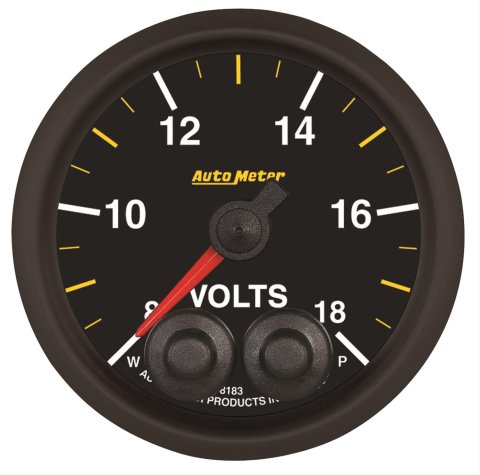 AutoMeter Elite Series Analog Gauges 8183-05702 Gauge, Series, Analog, Voltmeter, 8-18 V, 2 1/16 in. Diameter, Black Face, Each