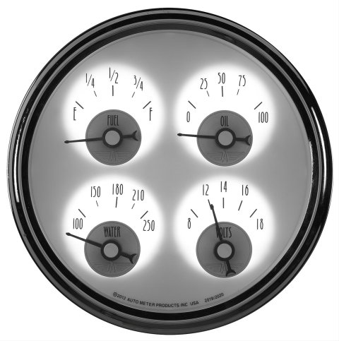 AutoMeter Gauges 2020 GAUGE, QUAD, 5", 0OE TO 90OF, ELEC, PRESTIGE PEARL