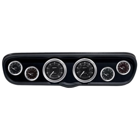 AutoMeter Chrono Instrument Clusters for 1966 MUSTANG - 2110-04 Gauge Kit, Chrono, Analog, Black Face, Speedometer, Tach, Oil, Water, Volts, Fuel, White Numbers and Pointers, Black Panel, Ford, Kit