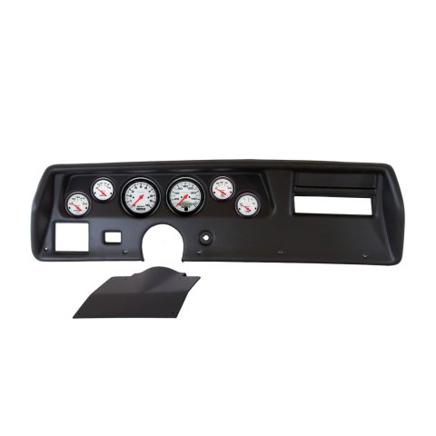 AutoMeter Phantom Instrument Clusters 2135-09 Gauge Kit, Phantom, Analog, White Face, Speedo, Tach, Oil, Water, Volt, Fuel, Black Numbers, Red Pointers, Black Panel, Chevy, Kit