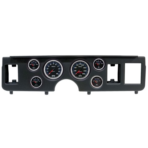 AutoMeter Cobalt Instrument Clusters for 1979-1986 MUSTANG - 2917-05 Gauge Kit, Cobalt, Analog, Black Face, Speedo, Tach, Oil, Water, Volt, Fuel, White/Blue Numbers, Red Pointers, Black Panel, Ford, Kit