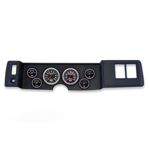 AutoMeter Sport-Comp II Instrument Clusters 2141-12 Gauge Kit, II, Analog, Black Face, Speedo, Tach, Oil, Water, Volt, Fuel, White Numbers, Red Pointers, Black Panel, Dodge, Plymouth, Kit