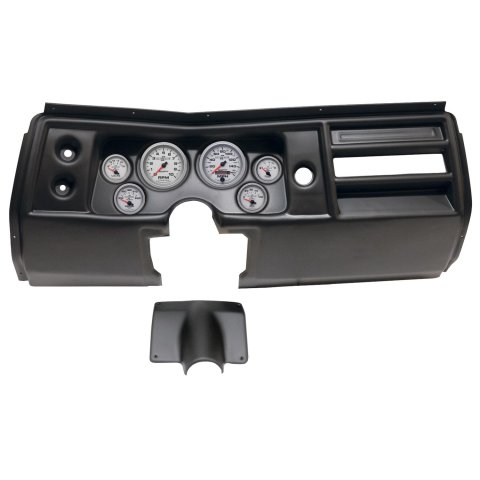 AutoMeter Ultra-Lite II Instrument Clusters for 1968 CHEVELLE, EL CAMINO - 2901-14 Gauge Kit, II, Analog, Silver Face, Speedo, Tach, Oil, Water, Volt, Fuel, Black Numbers, Red Pointers, Black Panel, Chevy, No Vent, Kit