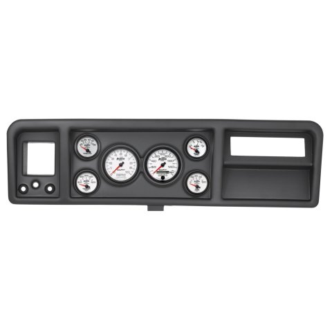 AutoMeter Phantom II Instrument Clusters 2146-10 Gauge Kit, II, Analog, White Face, Speedometer, Tach, Oil, Water, Volt, Fuel, Silver Numbers, Red Pointers, Black Panel, Ford, Kit