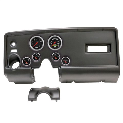 AutoMeter Sport-Comp Instrument Clusters for 1969 FIREBIRD - 2912-11 Gauge Kit, Sport-Comp, Analog, Black Face, Speedo, Tach, Oil, Water, Volt, Fuel, White Numbers, Red Pointers, Black Panel, Pontiac, Kit