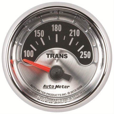 AutoMeter American Muscle Analog Gauges 1249 Gauge, Muscle, Transmission Temperature, 100-250 degrees F, 2 1/16 in., Silver Face, Analog, Each