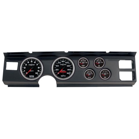 AutoMeter Sport-Comp II Instrument Clusters for 1982-1984 FIREBIRD - 2920-12 Gauge Kit, II, Analog, Black Face, Speedo, Tach, Oil, Water, Volt, Fuel, White Numbers, Red Pointers, Black Panel, Pontiac, Kit