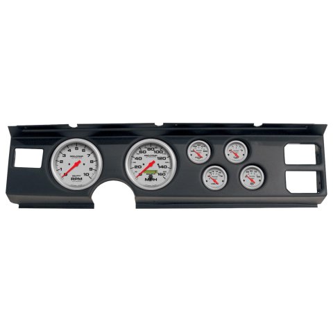 AutoMeter Ultra-Lite Instrument Clusters for 1982-1984 FIREBIRD - 2920-13 Gauge Kit, Ultra-Lite, Analog, Silver Face, Speedo, Tach, Oil, Water, Volt, Fuel, Black Numbers, Red Pointers, Black Panel, Pontiac, Kit