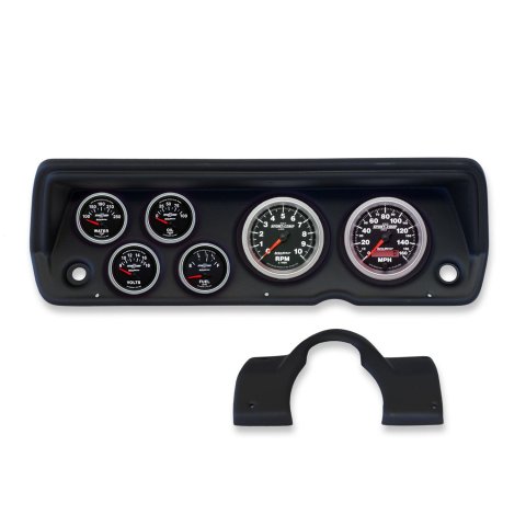 AutoMeter Sport-Comp II Instrument Clusters for 1979-1981 CAMARO - 2133-12 Gauge Kit, II, Analog, Black Face, Speedo, Tach, Oil, Water, Volt, Fuel, White Numbers, Red Pointers, Black Panel, Chevy, Kit