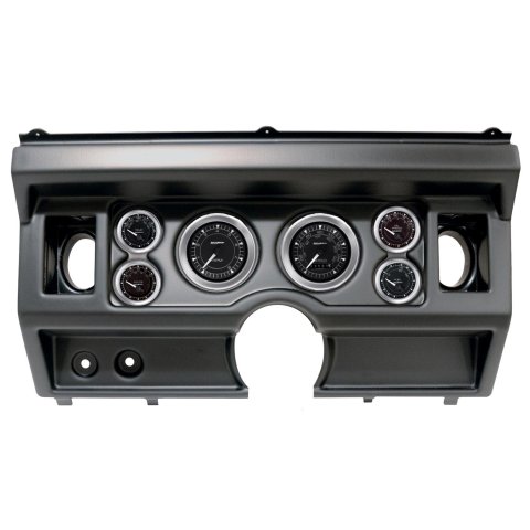 AutoMeter Chrono Instrument Clusters 2919-04 Gauge Kit, Chrono, Analog, Black Face, Speedo, Tach, Oil, Water, Volt, Fuel, White Numbers and Pointers, Black Panel, Ford, With A/C, Kit