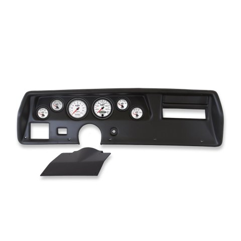 AutoMeter Phantom II Instrument Clusters 2135-10 Gauge Kit, II, Analog, White Face, Speedo, Tach, Oil, Water, Volt, Fuel, Silver Numbers, Red Pointers, Black Panel, Chevy, Kit