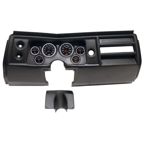 AutoMeter Cobalt Instrument Clusters for 1968 CHEVELLE, EL CAMINO - 2901-05 Gauge Kit, Cobalt, Analog, Black Face, Speedo, Tach, Oil, Water, Volt, Fuel, White Numbers and Pointers, Black Panel, Chevy, No Vent, Kit