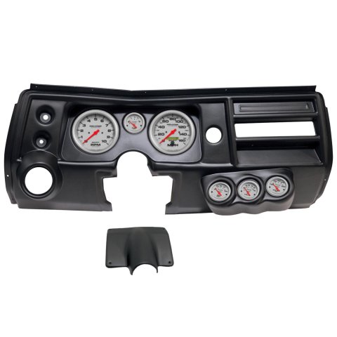AutoMeter Ultra-Lite Instrument Clusters for 1968 CHEVELLE, EL CAMINO - 2904-13 Gauge Kit, Ultra-Lite, Analog, Silver Face, Speedo, Tach, Oil, Water, Volt, Fuel, Black Numbers, Red Pointers, Black Panel, Chevy, With Vent, Kit