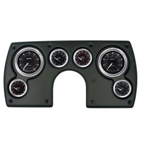 AutoMeter Chrono Instrument Clusters for 1982-1989 CAMARO - 2921-04 Gauge Kit, Chrono, Analog, Black Face, Speedo, Tach, Oil, Water, Volt, Fuel, White Numbers and Pointers, Black Panel, Chevy, Kit
