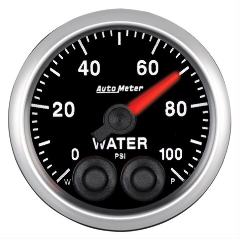 AutoMeter NASCAR Elite Series Analog Gauges 5668-05702-A Gauge, Analog, Stepper Motor w/o Pro Control, w/4AN Sensor, Water Pressure, 0-100 PSI, 2 1/16 in. Diameter, Black Face, Each