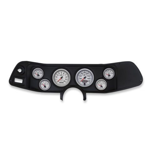 AutoMeter Ultra-Lite II Instrument Clusters for 1970-1978 CAMARO - 2132-14 Gauge Kit, II, Analog, Silver Face, Speedo, Tach, Oil, Water, Volt, Fuel, Black Numbers, Red Pointers, Black Panel, Chevy, Kit