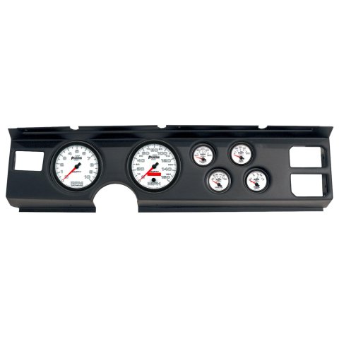 AutoMeter Phantom II Instrument Clusters for 1982-1984 FIREBIRD - 2920-10 Gauge Kit, II, Analog, White Face, Speedo, Tach, Oil, Water, Volt, Fuel, Silver Numbers, Red Pointers, Black Panel, Pontiac, Kit