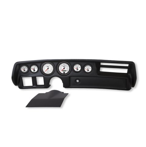 AutoMeter Phantom II Instrument Clusters 2136-10 Gauge Kit, II, Analog, White Face, Speedo, Tach, Oil, Water, Volt, Fuel, Silver Numbers, Red Pointers, Black Panel, Chevy, Kit