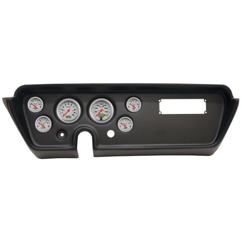 AutoMeter Ultra-Lite Instrument Clusters for 1967 GTO, LEMANS - 2113-13 Gauge Kit, Ultra-Lite, Analog, Silver Face, Speedo, Tach, Oil, Water, Volts, Fuel, Black Numbers, Red Pointers, Black Panel, Pontiac, Kit