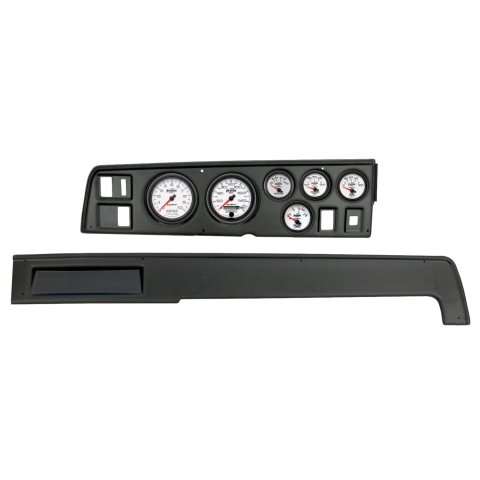 AutoMeter Phantom II Instrument Clusters 2907-10 Gauge Kit, II, Analog, White Face, Speedometer, Tach, Oil, Water, Volt, Fuel, Silver Numbers, Red Pointers, Black Panel, Dodge, Kit