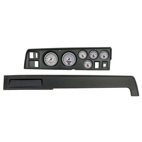 AutoMeter Ultra-Lite II Instrument Clusters 2907-14 Gauge Kit, II, Analog, Silver Face, Speedometer, Tach, Oil, Water, Volt, Fuel, Black Numbers, Red Pointers, Black Panel, Dodge, Kit