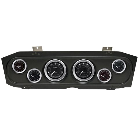 AutoMeter Chrono Instrument Clusters for 1969-1970 COUGAR - 2913-04 Gauge Kit, Chrono, Analog, Black Face, Speedo, Tach, Oil, Water, Volt, Fuel, White Numbers and Pointers, Black Panel, Mercury, Kit