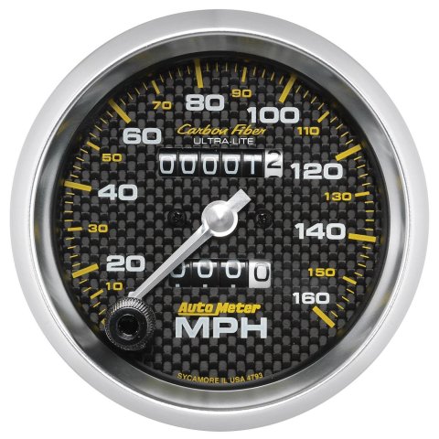 AutoMeter Gauges 4895 GAUGE, SPEEDOMETER, 5-in., 160MPH, MECHANICAL, CARBON FIBER