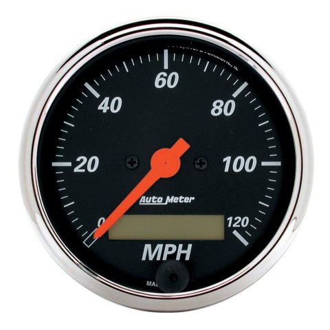 AutoMeter Designer Black Instrument Clusters 7043-DB Gauges, Cluster, Analog, Speedometer, Tach, Water Temperature, Fuel Level, Face, Polished Gauge Panel, Chevy, Kit