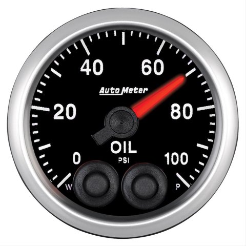 AutoMeter NASCAR Elite Series Analog Gauges 5652-05702 Gauge, Analog, Stepper Motor w/o Pro Control, Oil Pressure, 0-100 PSI, 2 1/16 in. Diameter, Black Face, Each