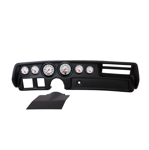 AutoMeter Phantom Instrument Clusters 2136-09 Gauge Kit, Phantom, Analog, White Face, Speedo, Tach, Oil, Water, Volt, Fuel, Black Numbers, Red Pointers, Black Panel, Chevy, Kit