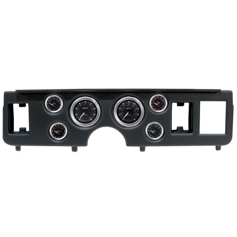 AutoMeter Chrono Instrument Clusters for 1979-1986 MUSTANG - 2917-04 Gauge Kit, Chrono, Analog, Black Face, Speedo, Tach, Oil, Water, Volt, Fuel, White Numbers and Pointers, Black Panel, Ford, Kit