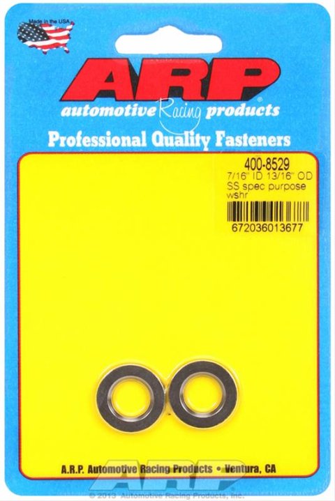 ARP Special Purpose Washers 400-8529 Washers, Stainless Steel, Polished, .438 in. Inside Diameter, .813 in. Outside Diameter, .120 in. Thick, Pair