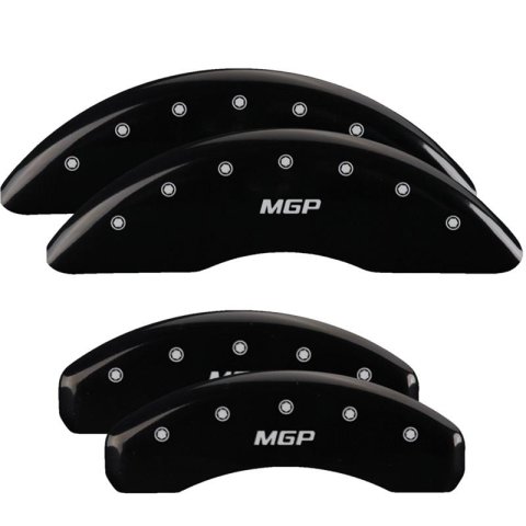 MGP Caliper Covers Brake 22243SMGPBK Set of 4 caliper covers, Engraved Front and Rear: MGP, Black powder coat finish, silver characters