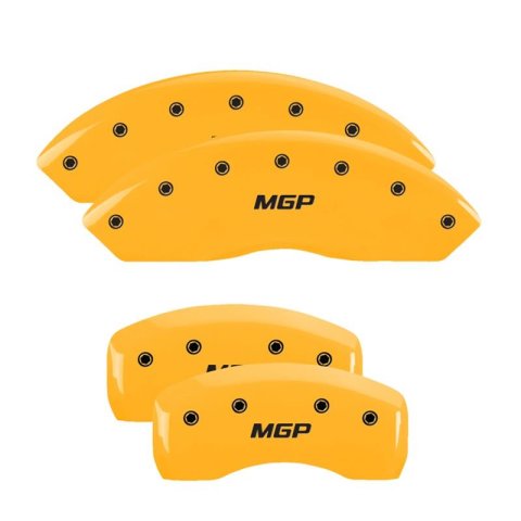 MGP Caliper Covers - Brake for 2020-2023 ASCENT 54014SMGPYL Set of 4 caliper covers, Engraved Front and Rear: MGP, Yellow powder coat finish, black characters