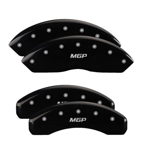MGP Black Caliper Covers for 2019-2024 Q5 - 15231SMGPBK Set of 4 caliper covers, Engraved Front and Rear: MGP, powder coat finish, silver characters