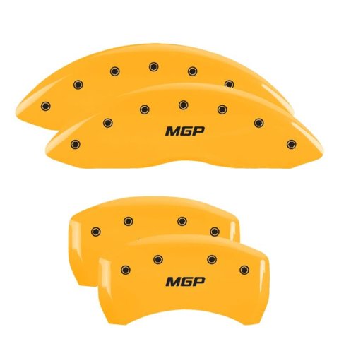 MGP Yellow Caliper Covers for 2019-2020 JETTA - 11221SMGPYL Set of 4 caliper covers, Engraved Front and Rear: MGP, powder coat finish, black characters