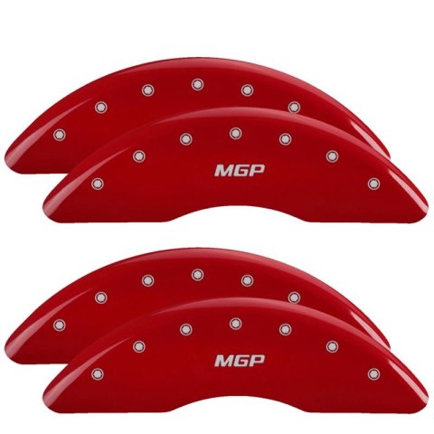 MGP Red Caliper Covers for 2017-2024 Q7 - 15230SMGPRD Set of 4 caliper covers, Engraved Front and Rear: MGP, powder coat finish, silver characters