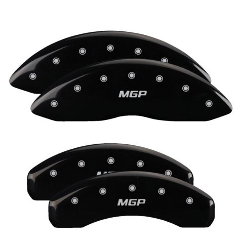 MGP Black Caliper Covers for 2017-2020 X - 56005SMGPBK Brake Covers, Clip-on, Aluminum, Powdercoated, Logo, Tesla, Set of 4
