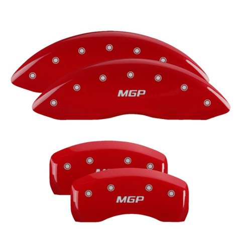 MGP Caliper Covers - Brake for 2019-2024 FORESTER 54013SMGPRD Set of 4 caliper covers, Engraved Front and Rear: MGP, Red powder coat finish, silver characters