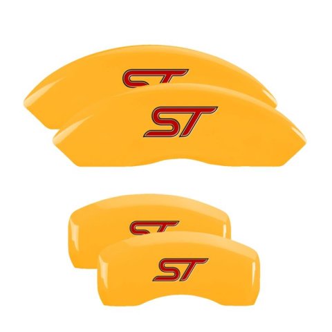 MGP Yellow Caliper Covers 10247SST1YL Set of 4 caliper covers, Engraved Front and Rear: ST (No bolts), powder coat finish, black characters