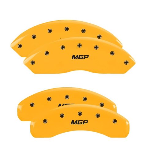 MGP Caliper Covers - Brake for 2019 ES300H, ES350 38028SMGPYL Set of 4 caliper covers, Engraved Front and Rear: MGP, Yellow powder coat finish, black characters