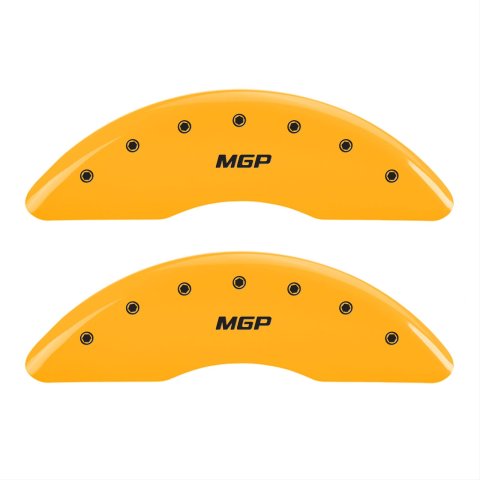 MGP Yellow Caliper Covers for 2009 XF, 2007-2009 XKR - 41002SMGPYL Set of 4 caliper covers, Engraved Front and Rear: MGP, powder coat finish, black characters