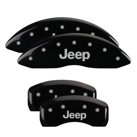 MGP Caliper Covers - Brake for 2020-2023 GLADIATOR 42021SGLDBK Set of 4 caliper covers, Engraved Front and Rear: Gladiator, Black powder coat finish, silver characters