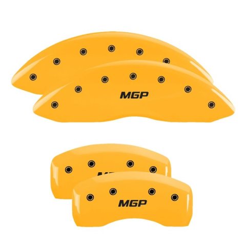 MGP Caliper Covers - Brake for 2019-2024 FORESTER 54013SMGPYL Set of 4 caliper covers, Engraved Front and Rear: MGP, Yellow powder coat finish, black characters
