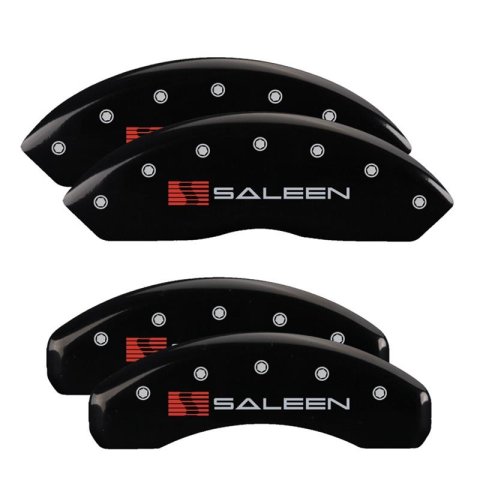 MGP Caliper Covers - Brake for 2021-2023 MUSTANG 10202SSLNBK Set of 4 caliper covers, Engraved Front: Saleen Engraved Rear: Saleen, Black powder coat finish, silver characters