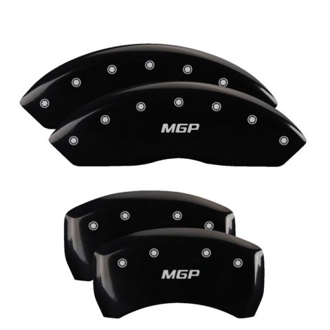 MGP Black Caliper Covers for 2020 TRAVERSE - 14257SMGPBK Set of 4 caliper covers, Engraved Front and Rear: MGP, powder coat finish, silver characters